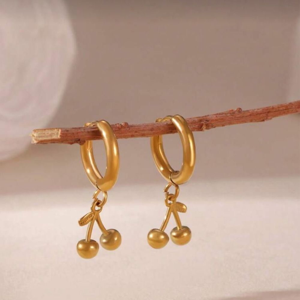 Cherry Hoop Earrings Q231